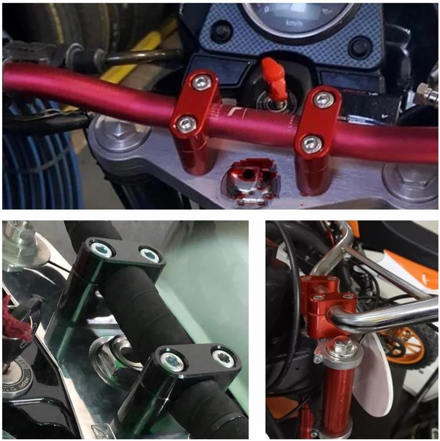 ライザー バイクアクセサリー ユニバーサル 7/8 アルミ オートバイハンドルバーライザー 22mm 28mm ハンドルバーマウント