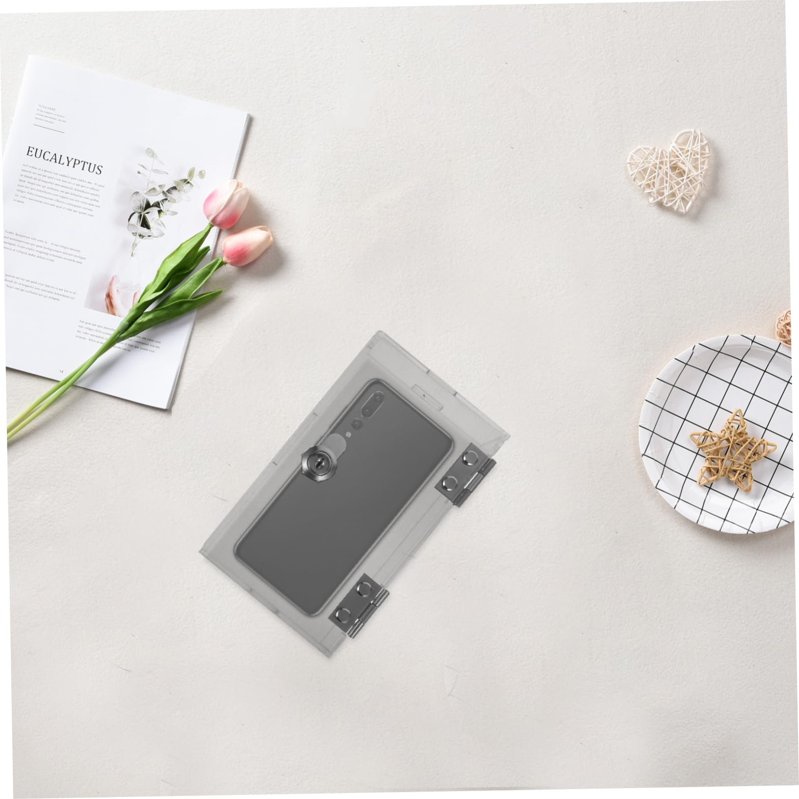 Operitacx Scatola Da 4 Pezzi Scatola Porta Cellulare Supporto Per Smartphone Scuola All'aperto Retrattile Comodo Armadietto Cassa Della Serratura a Tempo Fascia Da Braccio Bracciali Acrilico