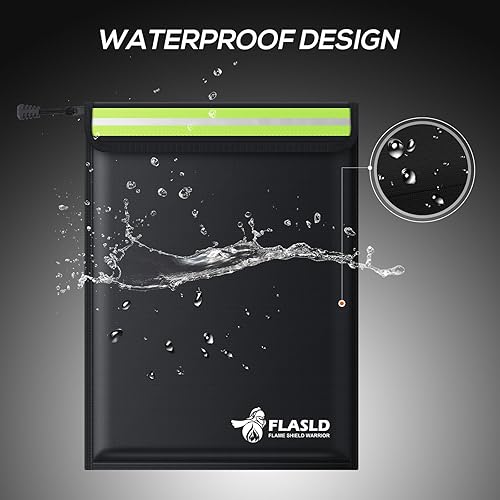 Miniatura 39 de FLASLD Bolsas de dinero ignífugas para documentos, bolsa grande ignífuga, bolsa segura para efectivo, objetos de valor y pasaporte, con Bolsa-15x11