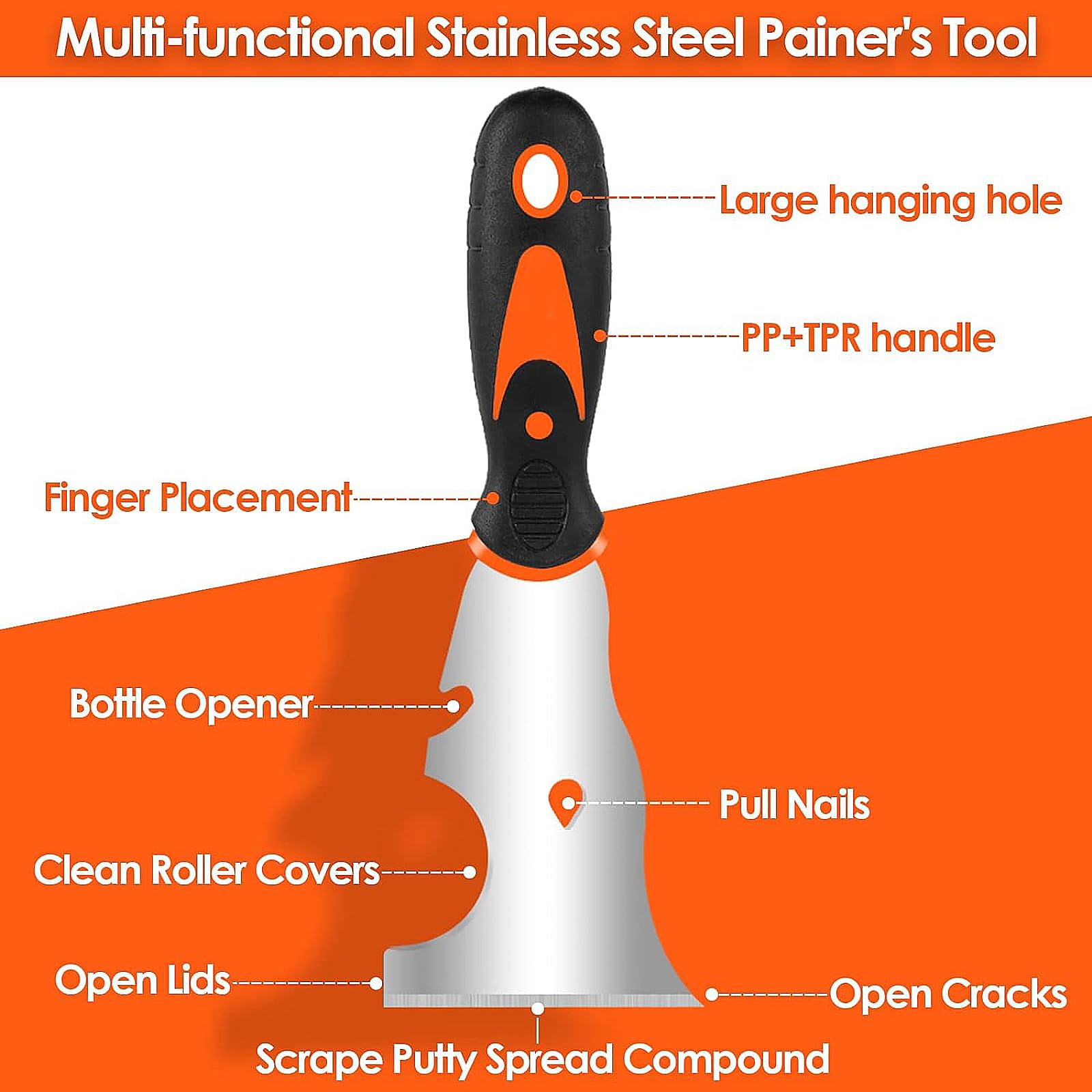 10 Piezas Espatula Masilla, Espátulas de Acero Inoxidable, Espátulas Para Pintura, Cuchillos de Masilla, Cuchillo de llenado Herramienta Multiusos para Masilla