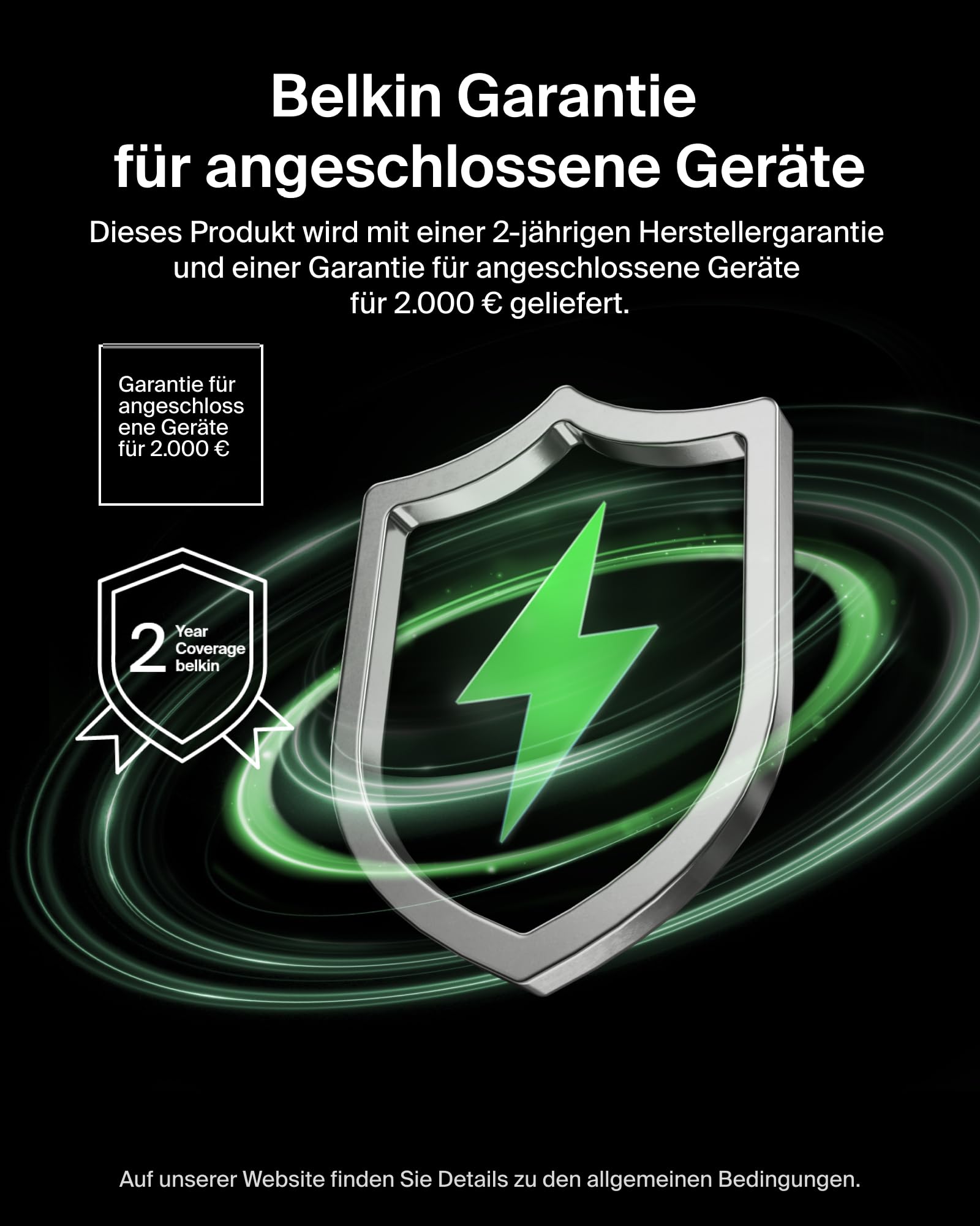 Belkin UltraCharge 20000mAh Power Bank, USB-C-Kabel und Anzeige – Schwarz