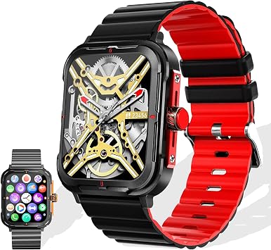 ZJX Smart Watch 1.83" Smart Watches for Men Women Digital Fitness Tracker with 100+ Sport Modes Heart Rate Monitor Watch Answer/Make Calls Waterproof with Voice Assistant,