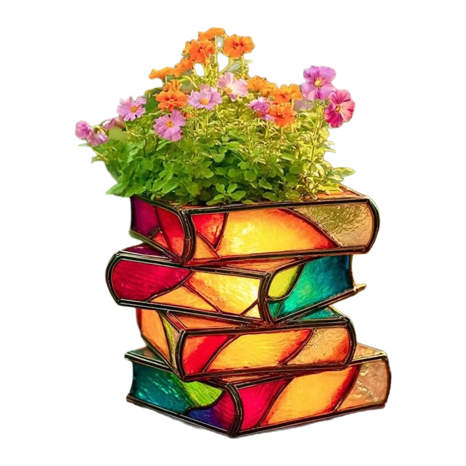 Vase livresque pour balcon et bureau - Créez un coin de verdure poétique chez vous