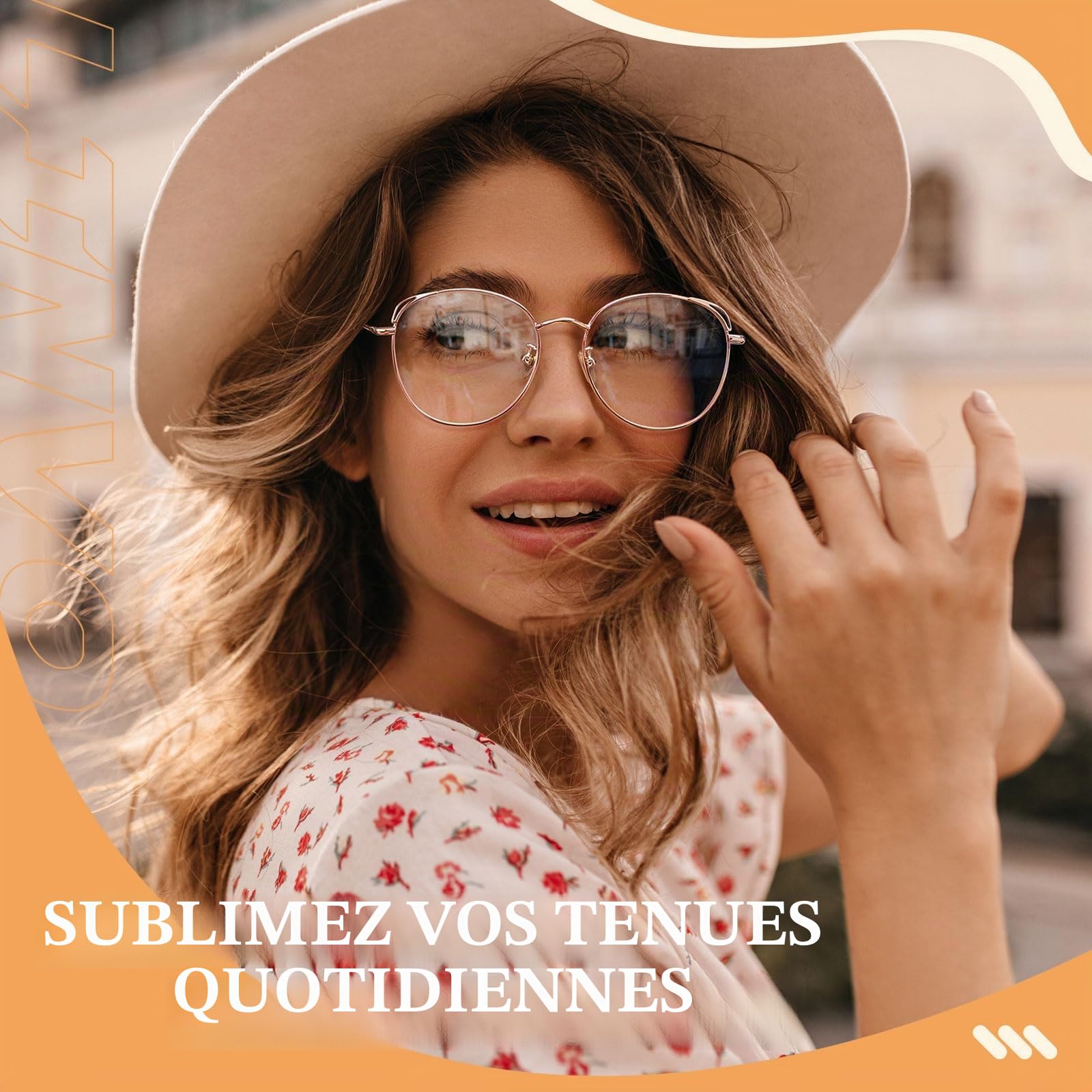 LINVO Fausse Lunettes de Vue femme Vintage Retro Mode Cat Eye Œil De Chat UV400 Métal Faux Lunettes