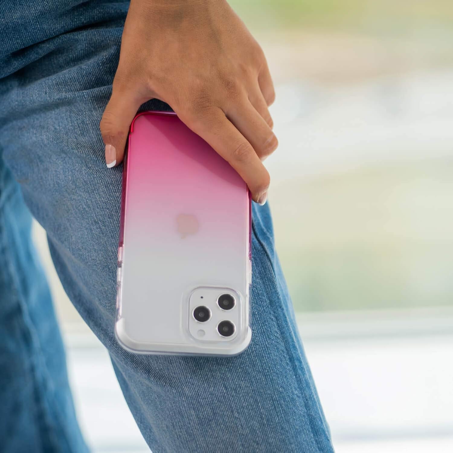 Raptic Air Case Compatible with iPhone 12 Pro Max Case, Scratch Resistant, Aluminum Metal Bumper, Wireless Charging, 13ft Drop Protection, Fits iPhone 12 Pro Max, Pink Gradient