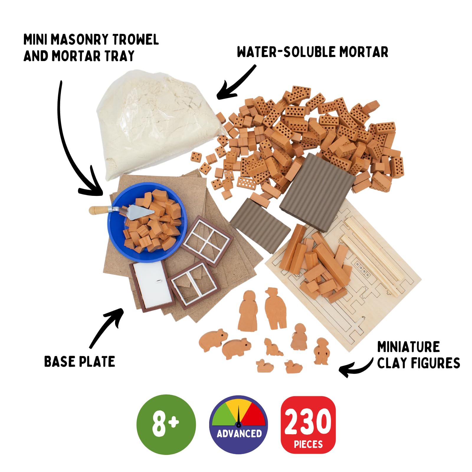 Teifoc 4920 zestaw 230 elementów, kreatywny zestaw z naturalnych materiałów, DIY, zabawka budowlana, ze stajnią i zwierzętami dla dzieci w wieku od 8 lat