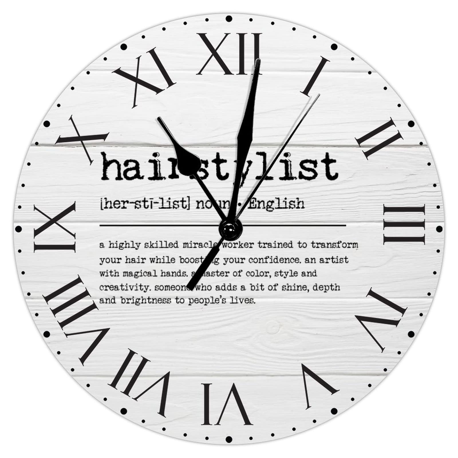 Horloge murale pour salle de bain et bureau look primitif vintage texturé