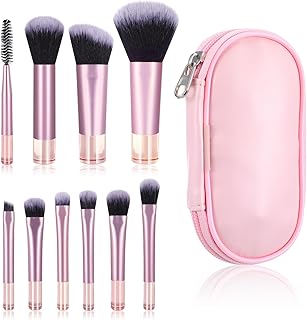 Juego de 10 brochas de maquillaje de viaje fá...