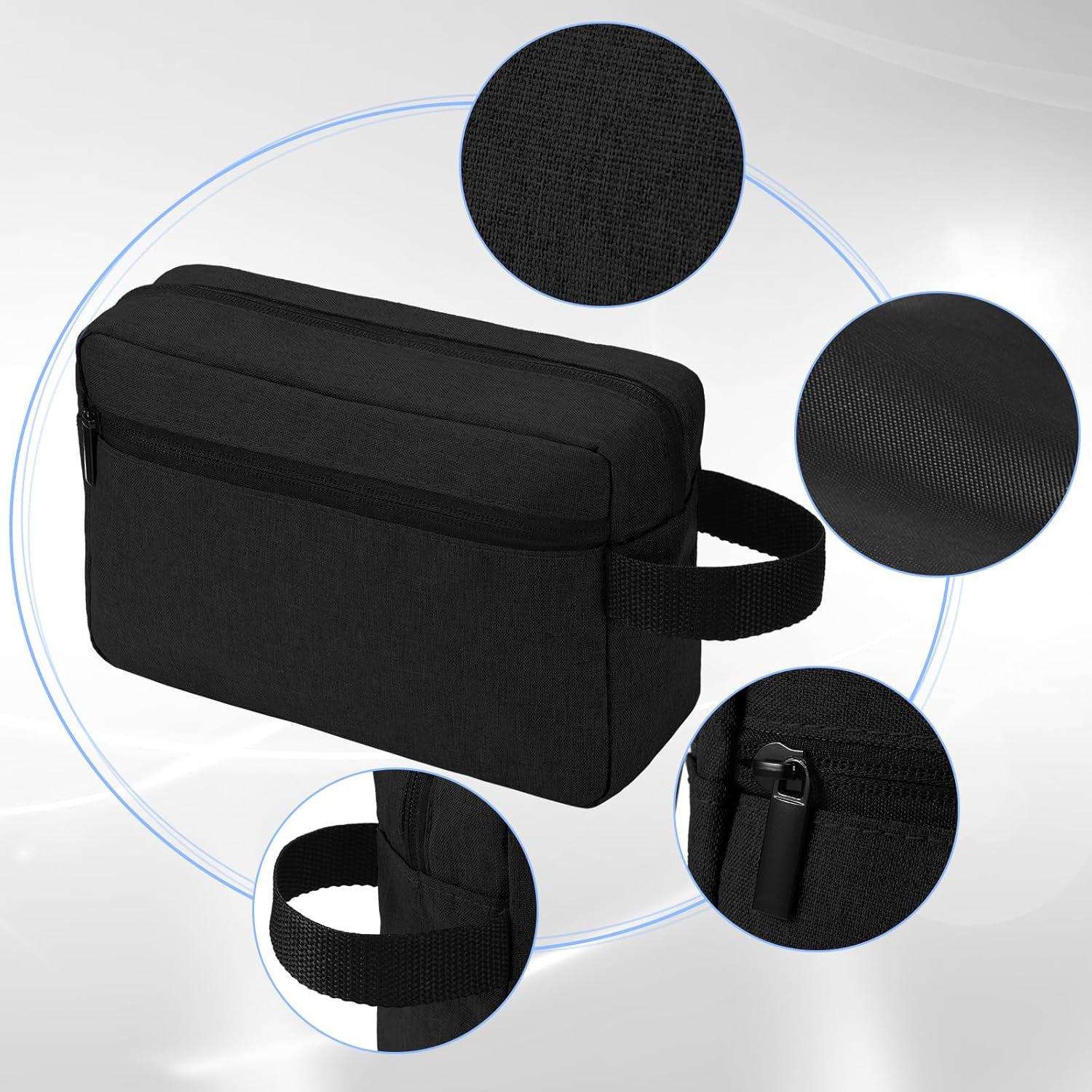 Paterr 16 Pcs Travel Toiletry Bag for Women Men Large Water Resistant Shaving Bag Hanging Cosmetic Bag with Handle and Divider Storage Travel Pouch Case (Black) - Image 2