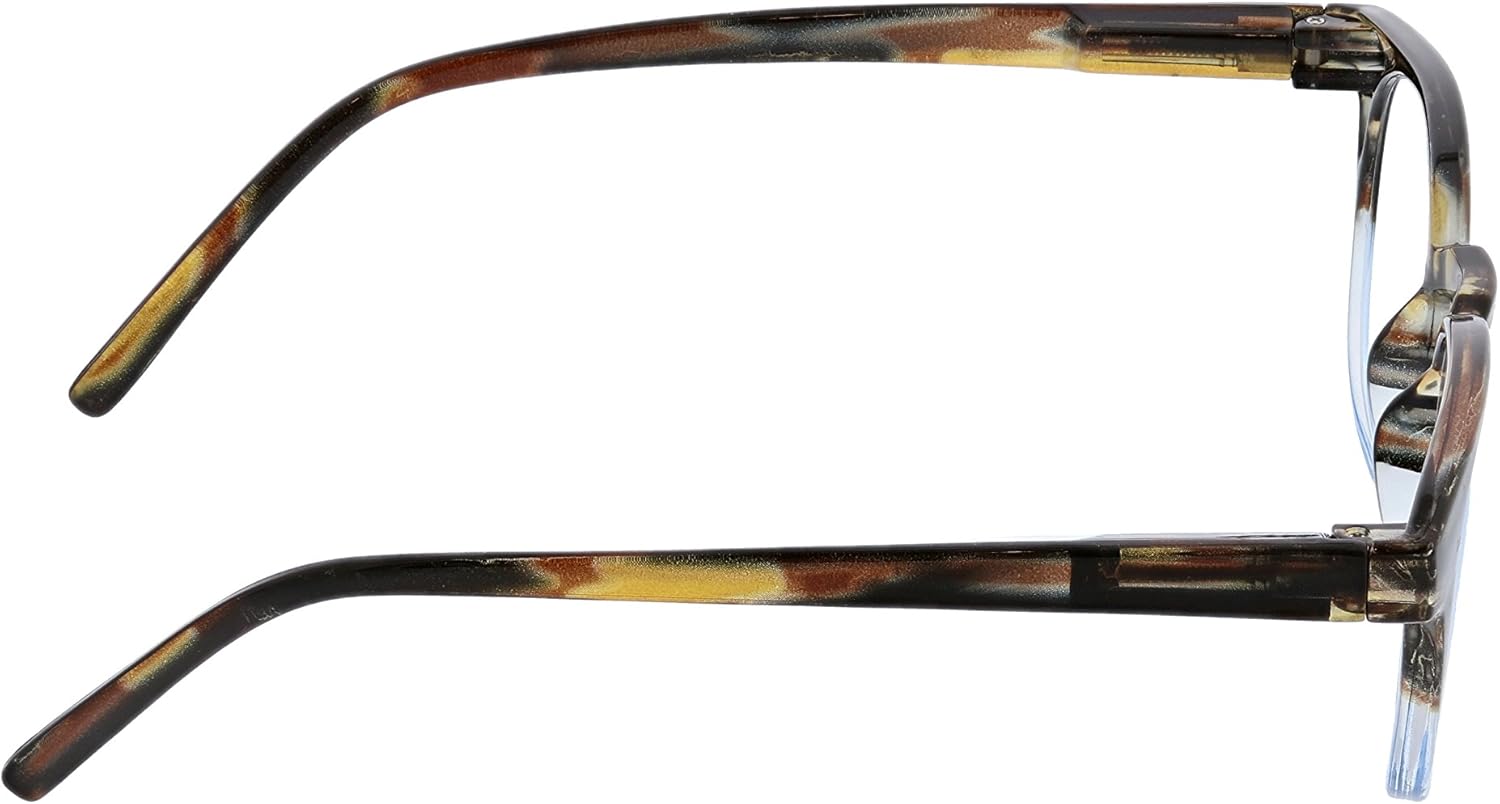 Peepers by PeeperSpecs unisex adult Dynomite Focus Blue Light Filtering Reading Glasses, Blue/Brown, 47 mm US