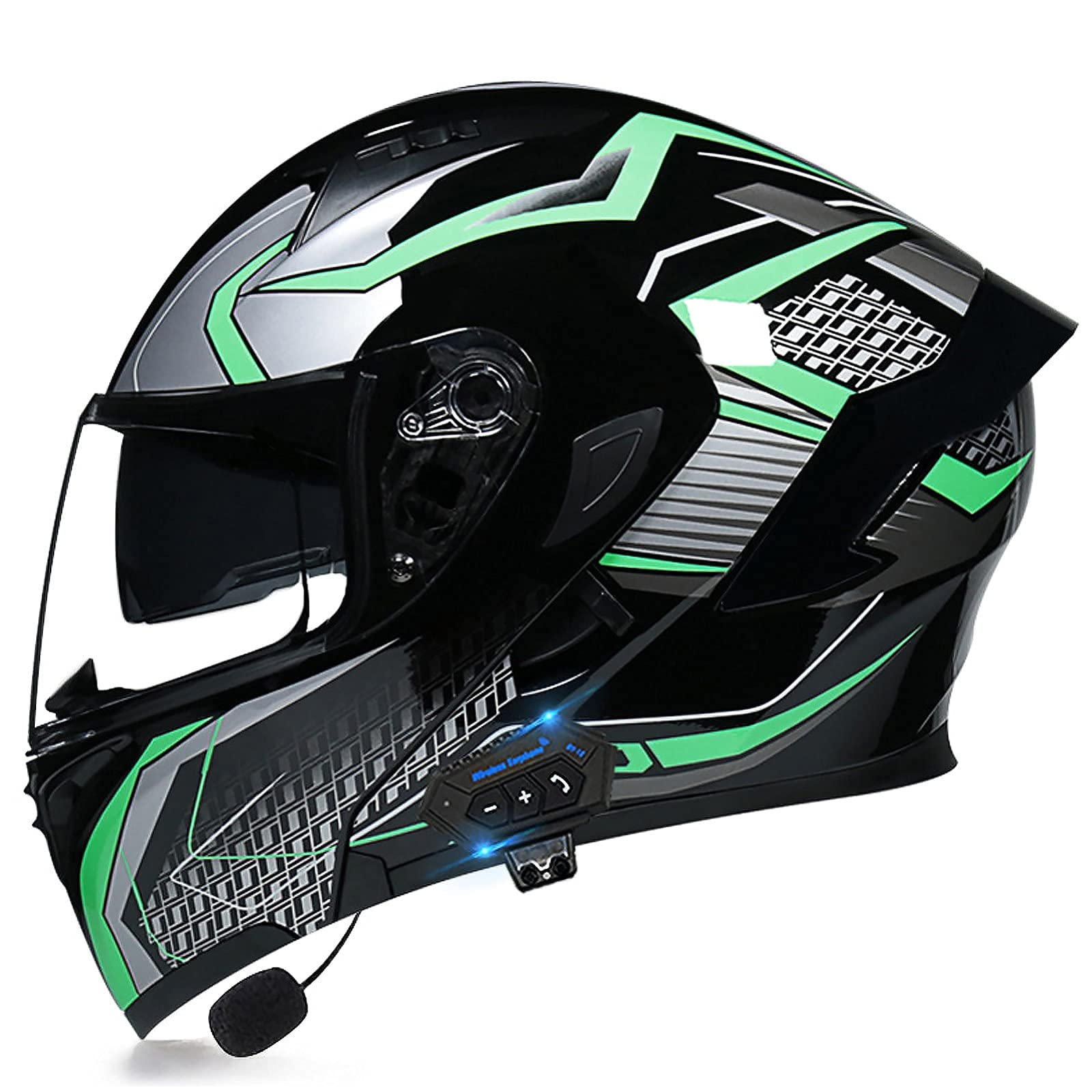 Buy Bluetooth Helmet Full Face Motorcycle Helmet Modular Flip Up Helmet