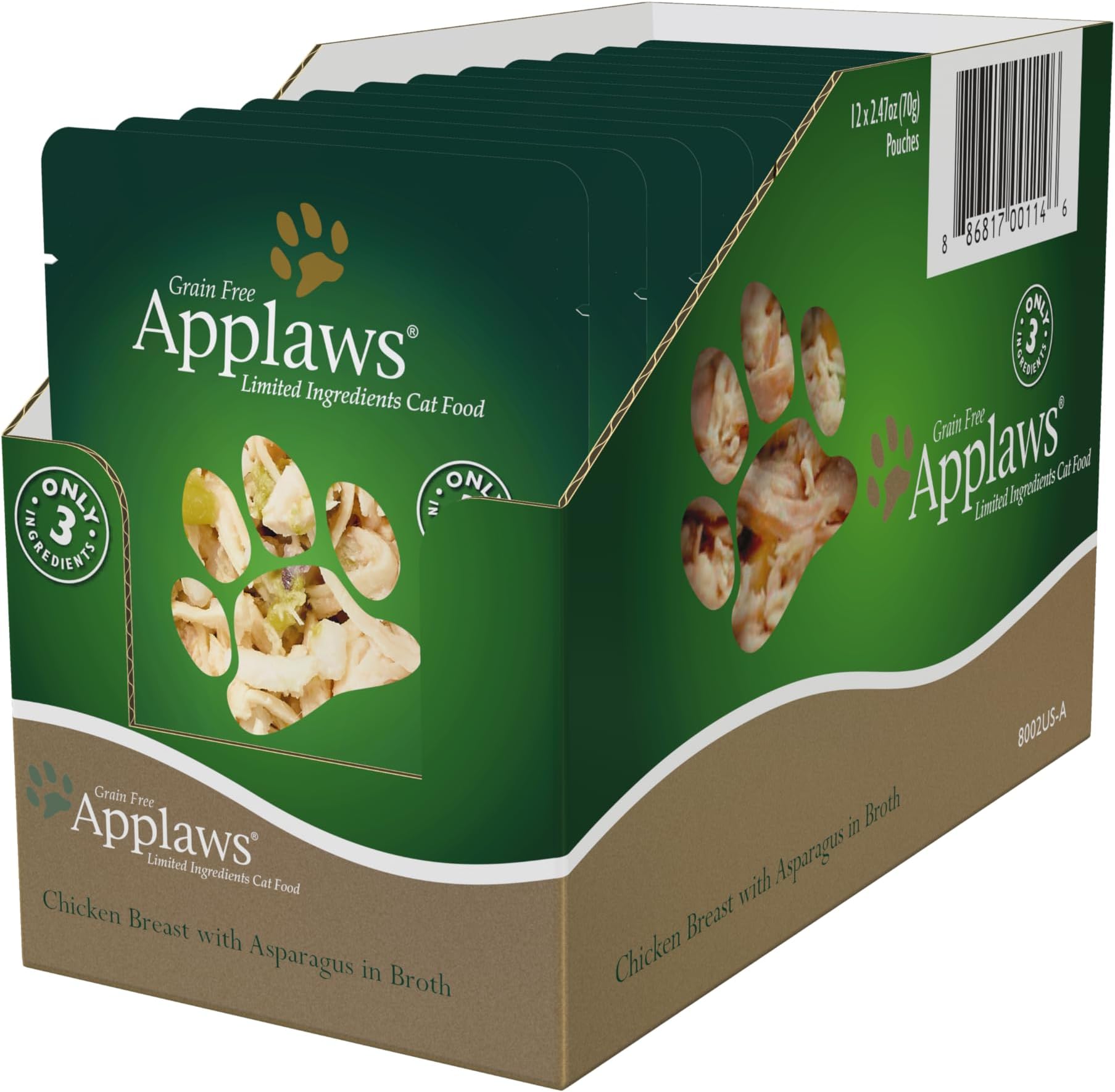 ApplawsChicken and Asparagus Pouch Grain Free Cat Food (12 Pack)