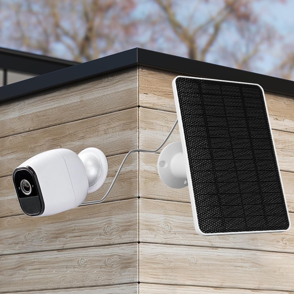 panele słoneczne, Panel słoneczny 10 W z kablem ładującym Ładowarka do kamery monitoringu IP Uchwyt ścienny 360° Regulowany uchwyt IP65 Arlo Ultra/Ultra 2/Pro 3/Pro 4/Pro 3(Black)