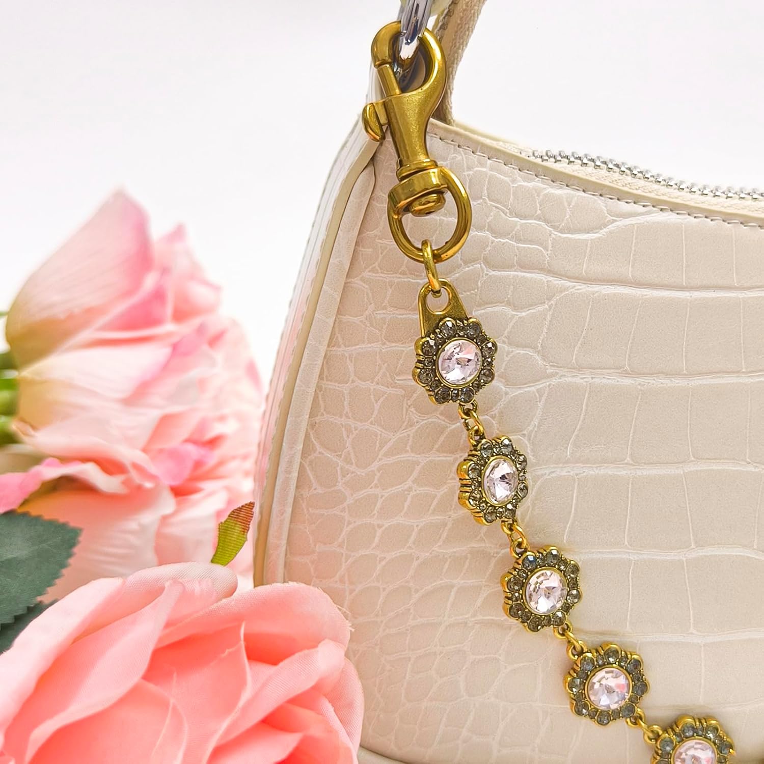 Vintage Gold Bag Charms Purse Extender Chain Floral Cute Wallet Keychain Accessories for Women's Handbags Bags &Jeans - Image 8