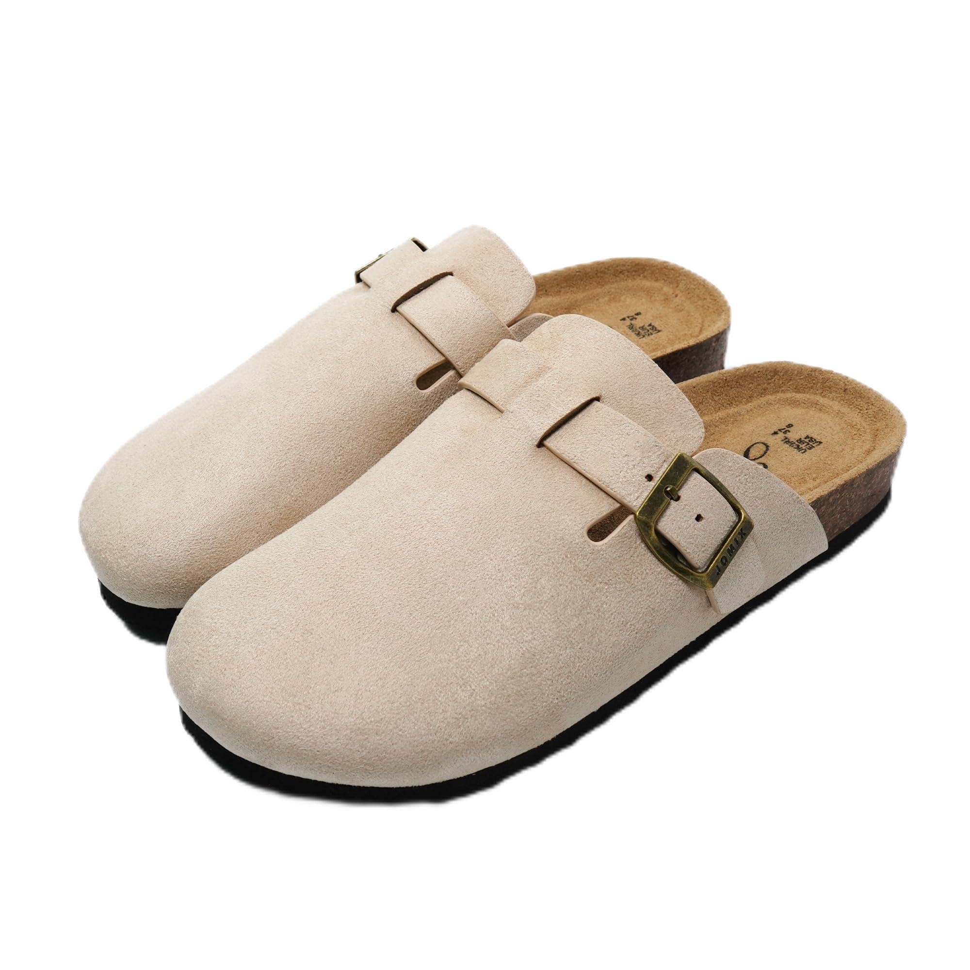 JOMIX Sandalen Dames Comfortabel Muiltjes en Kurk Vrouwen Zomer Teenslippers voor Thuis Zwembad Strand, SD8040, Wit, 36 EU