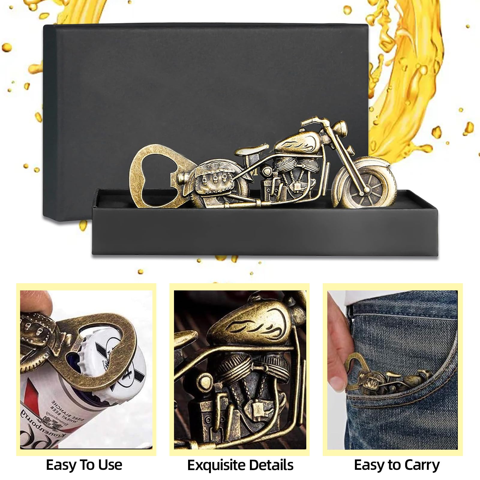 Regalo per uomo apribottiglie birra moto vintage regalo per papà nonno Natale ba