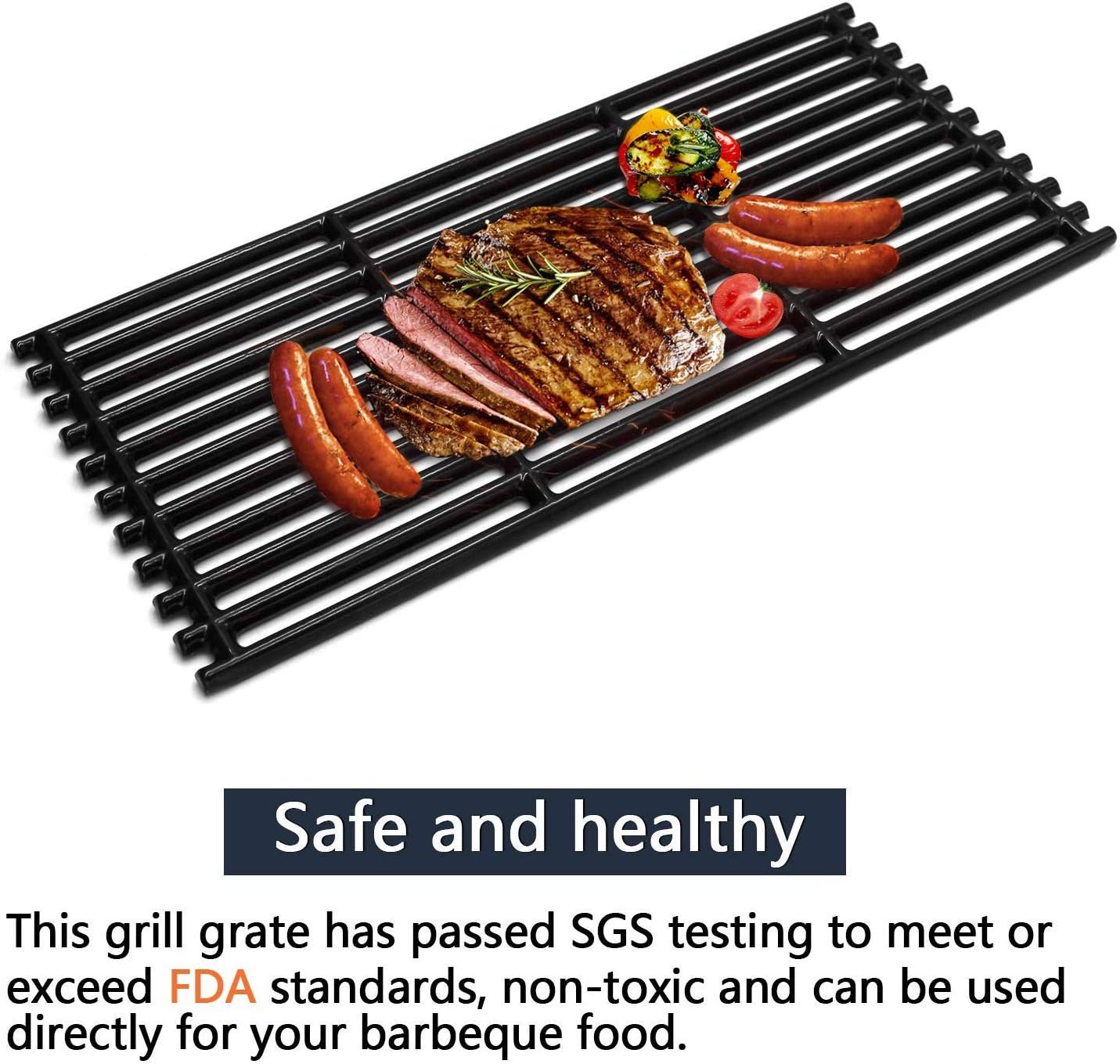 Hongso 18 1/4 inch Porcelain Coated Cast Iron Grates for Charbroil Tru Infrared 463243812 463246910 463243911 463241013 463241014 463270613 463270614 463270615 463246909 Grill Models, G526-0007-W1