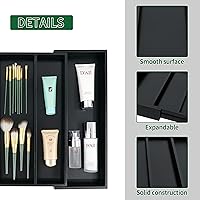 Vista 4 de Utoplike Organizador de cajones de cocina expandible de bambú y 4 separadores de cajones de cocina de bambú (16.53-21.6 pulgadas)