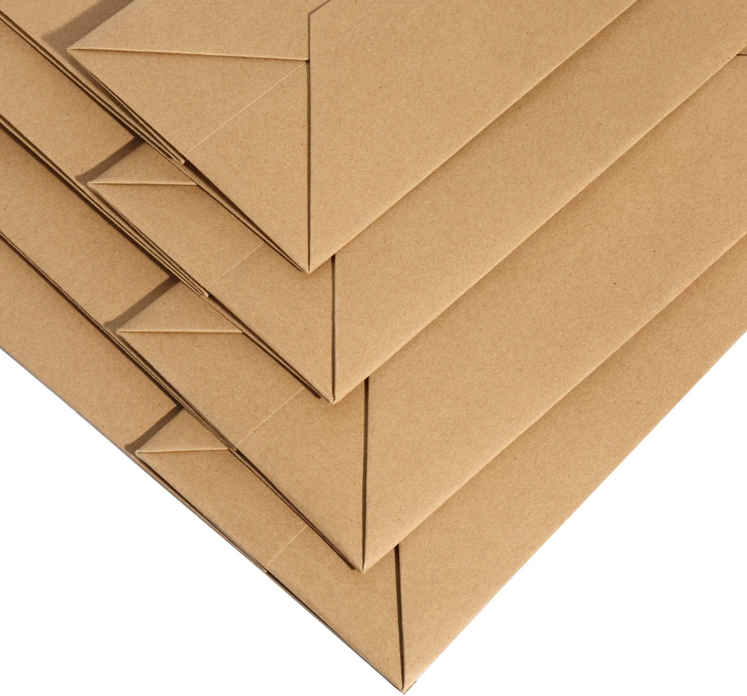 CAYUENG 100PCS Kraft Paper Bags (5.25 x 3.75 x 8”), Reusable Brown Paper Bags Environmentally Friendly Candy Gift Bags with Handle for Retails, Grocery, Shopping Wedding, Parties