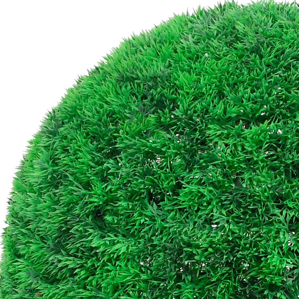 Lot de 2 boules de buis artificielles - 27 cm - Vert - En polyéthylène - Résistantes aux intempéries - Pour l'intérieur et l'extérieur - Décoration en pot et guirlande - Pour salon, chambre à
