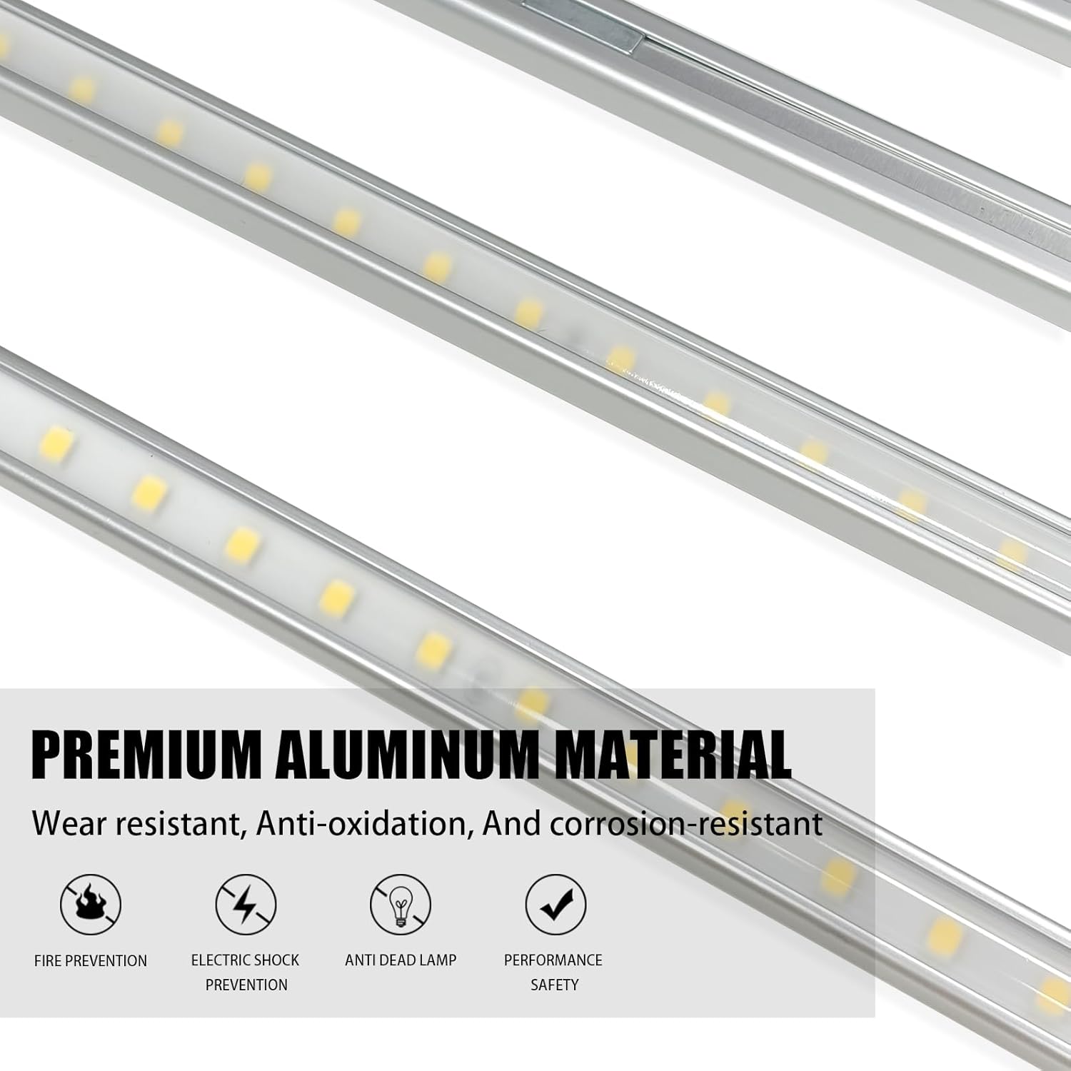 4 pcs Gondola Shelving Lights, Magnet Fixation 6500K Pure White LED Light Bars, with Conductive Groove and 24V Power Supply, Suitable for supermarkets, Retail Shelves and Display case (36")