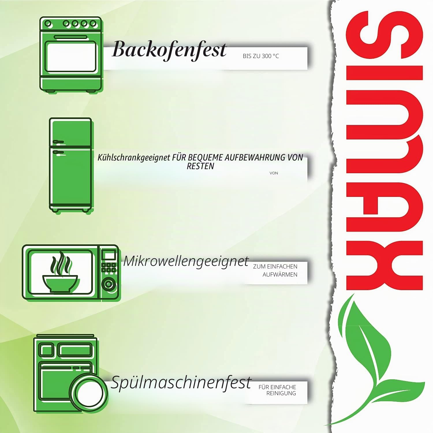 SIMAX Gugelhupfform aus Glas, flach (12,1 cm), hitze-, kälte- und stoßfest, für 8,4 Tassen, hergestellt in Europa, ideal für Ringkuchen, Pudding, Desserts, Affenbrot und mehr