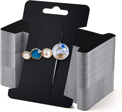 Miniatura 1 de Mototo 300 tarjetas de exhibición de pinzas para el cabello, pasadores para el cabello, soporte de exhibición de joyas, cartón de papel rectangular