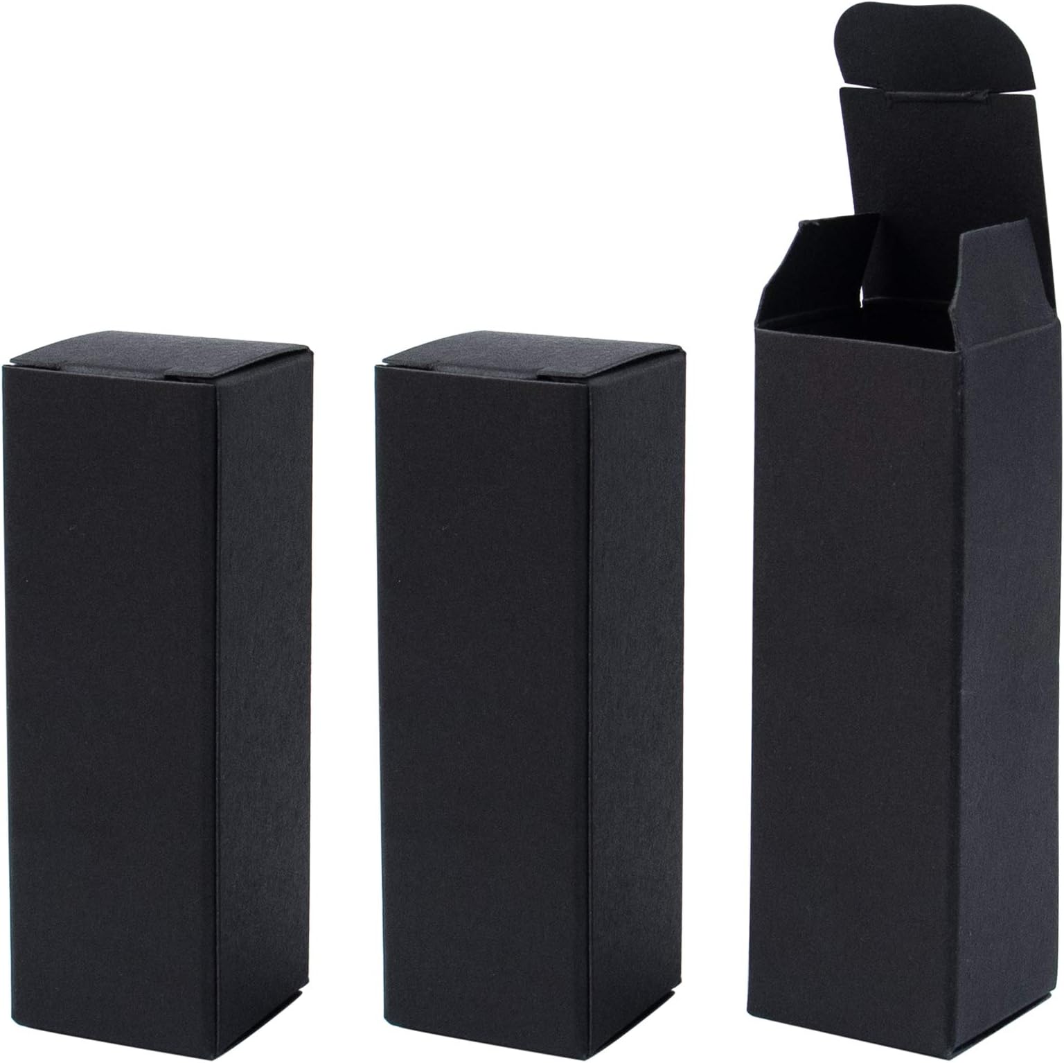 50 Pack Lipstick Boxes 1.1x1.1x3.34 inch Black Rectangle Lip Balm Lip Gloss Box Packaging Box Gift Boxes Foldable Recyclable