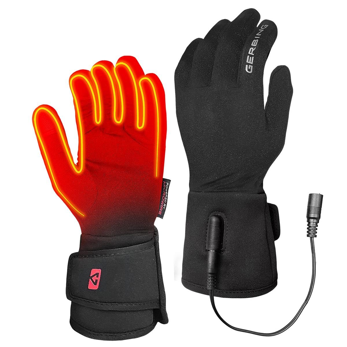 Gerbing12V Heated Motorcycle Glove Liners, Hand Warmer Gloves for Winer Cold Weather Riding - Up to 135° F Heat