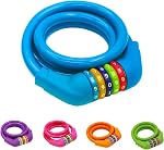 Bike Lock Cable - 4 Feet Resettable Cable Lock - Self Coiling 5 Digit Combination Bike Lock
