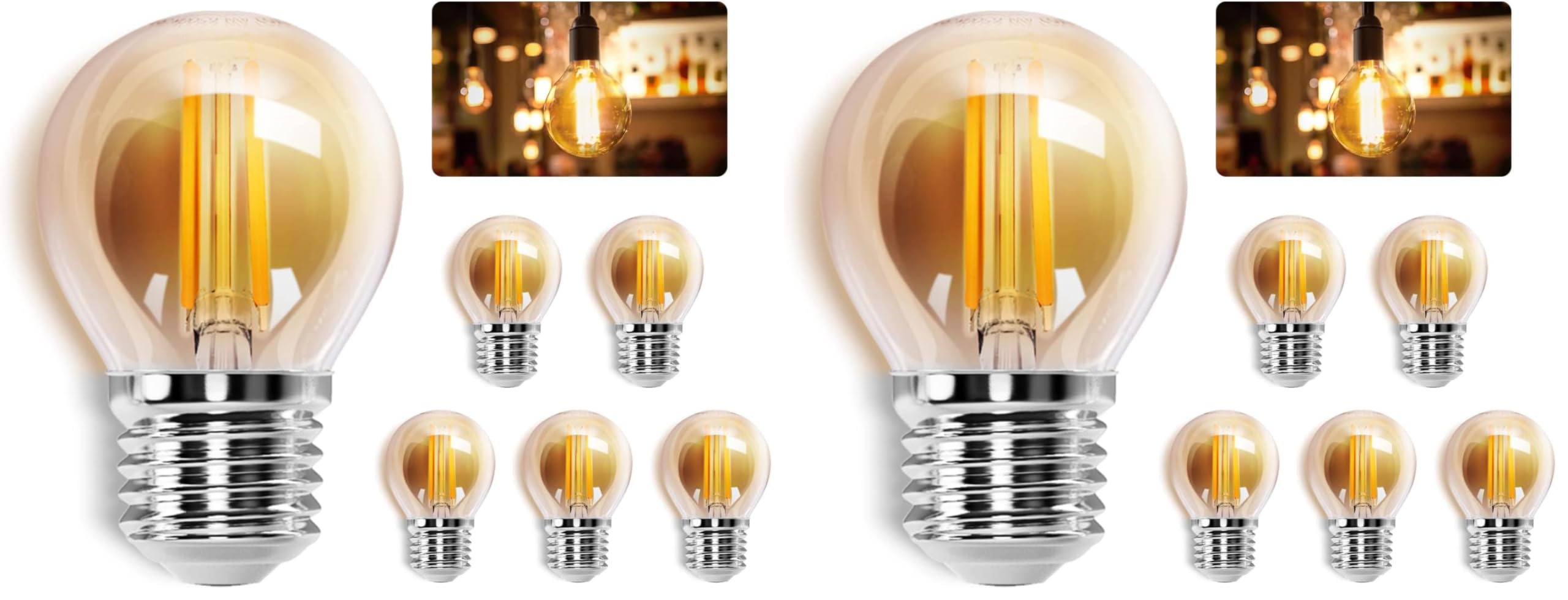 Aigostar Edison Lampadine LED E27,Lampadine di Filamento 6W,Luce Calda 2200K,420lm,G45,Lampade Decorativa Retrò per Bar Caffè Hotel,5 Pezzo (Confezione da 2)