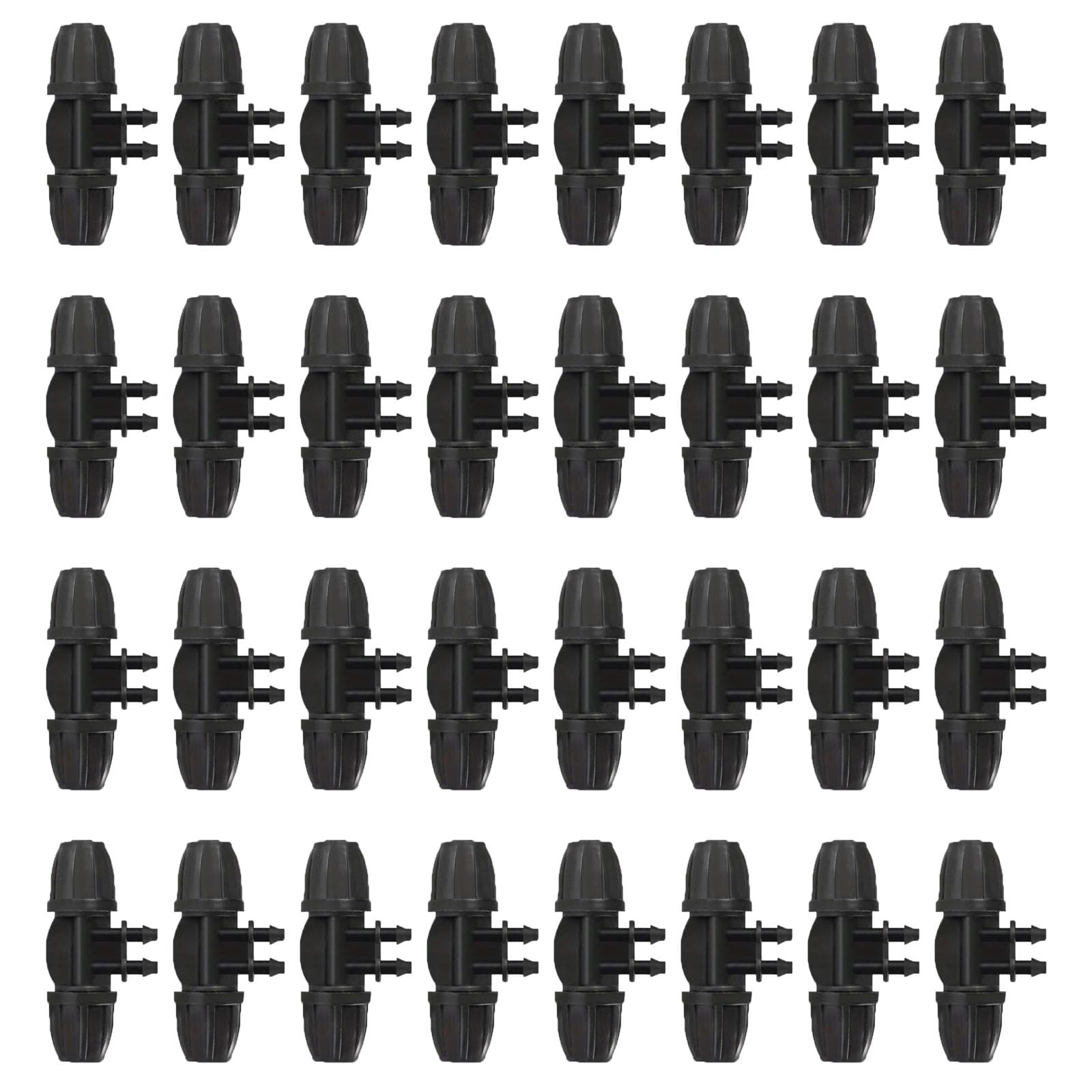 SENRISE 30 Pcs Barbed Connectors, Anti-Drop 8/11mm to 4/7mm Drip Irrigation Fittings 4-Way Lock Splitter Fitting for Garden Farm Greenhouse Watering