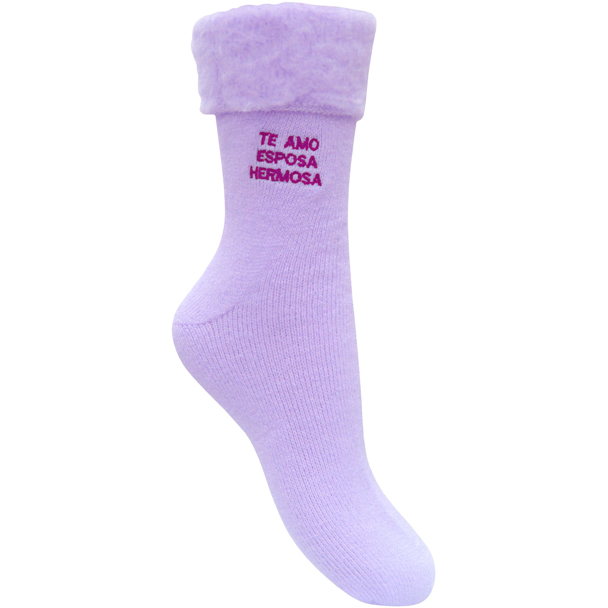 Teddyt's Women's Lavender Super Soft Thermal Bed Socks - Personalise With Your Quote! (Lavender)