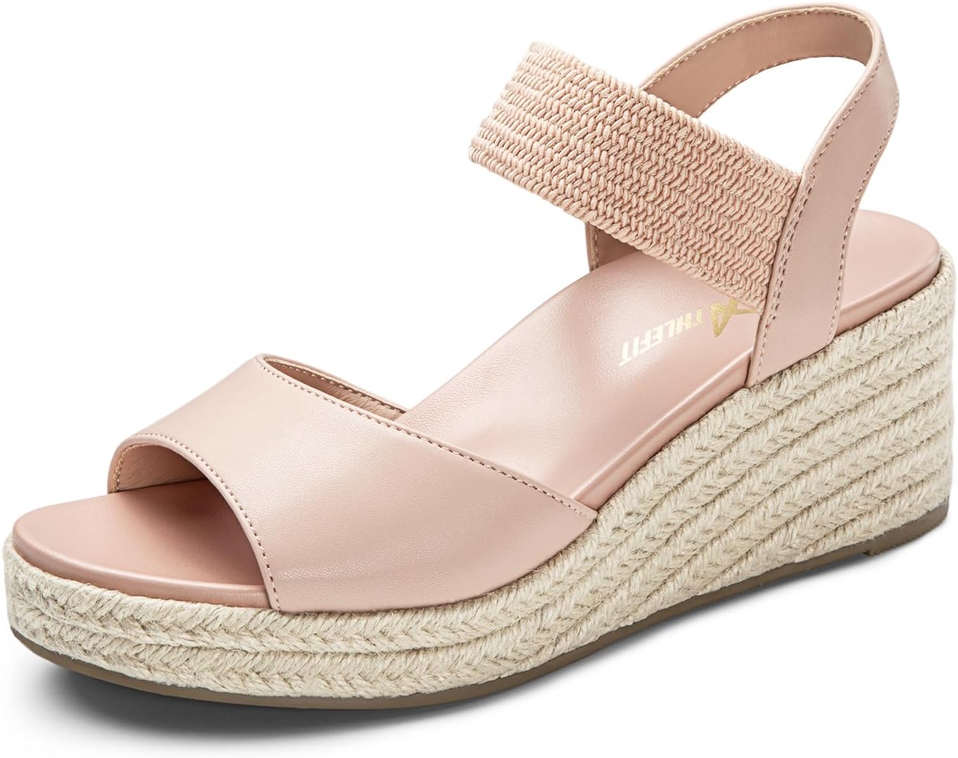 Athlefit Women's Espadrille Platform Wedge Sandals Comfortable Casual Elastic Strap Open Toe Sandals with Arch Support for Summer Work Vacation