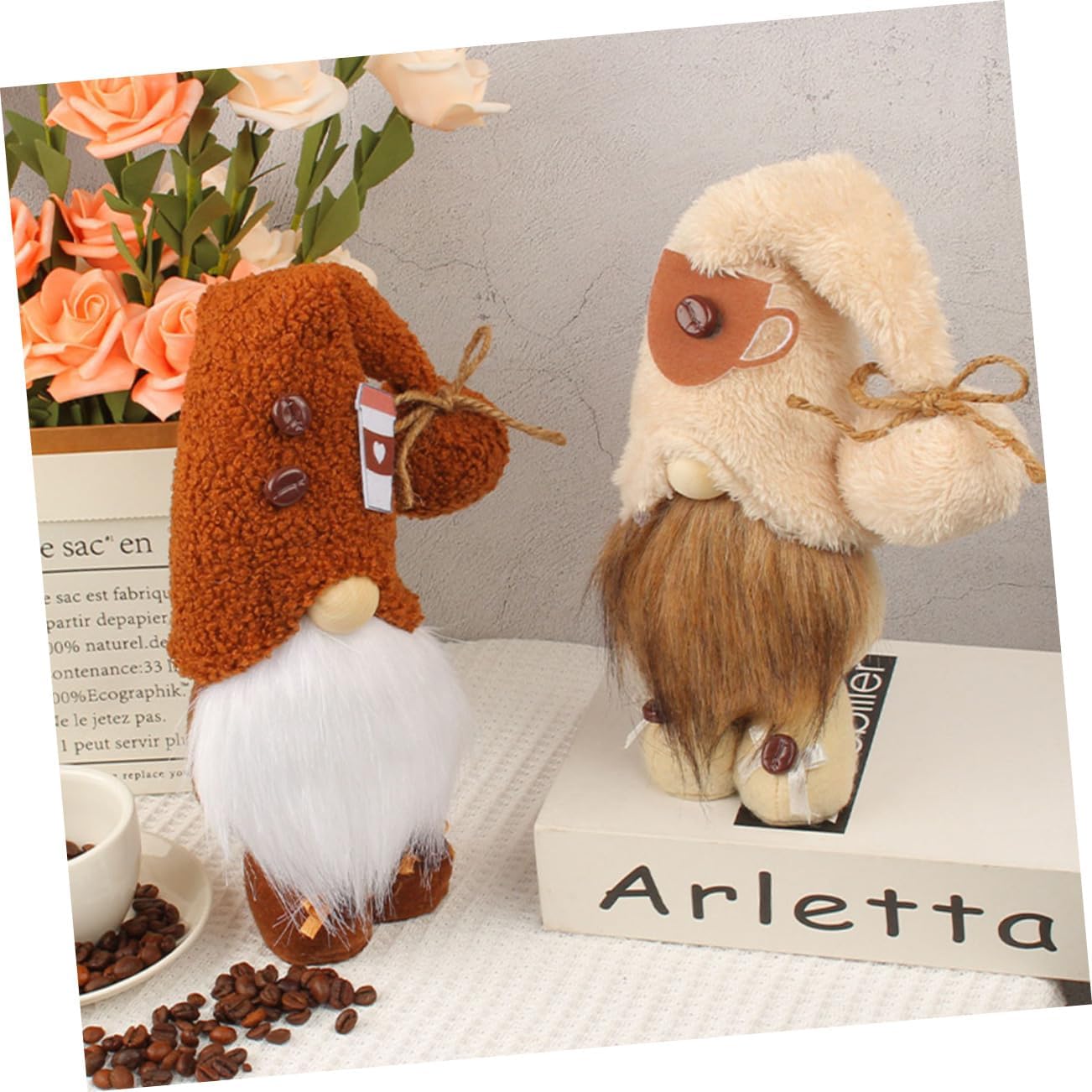 Cute Gnome Stuffed Animals for Coffee Bar 2 Pack Gnome Dolls Unique Decorative for Desk