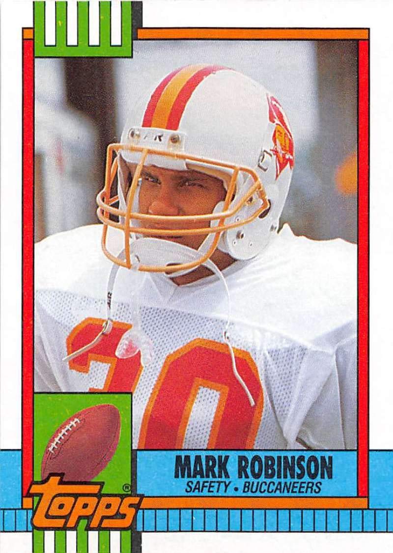 1990 Topps Disclaimer Back Football #402 Mark Robinson Tampa Bay Buccaneers Official NFL Trading Card From The Topps Company : Everything Else