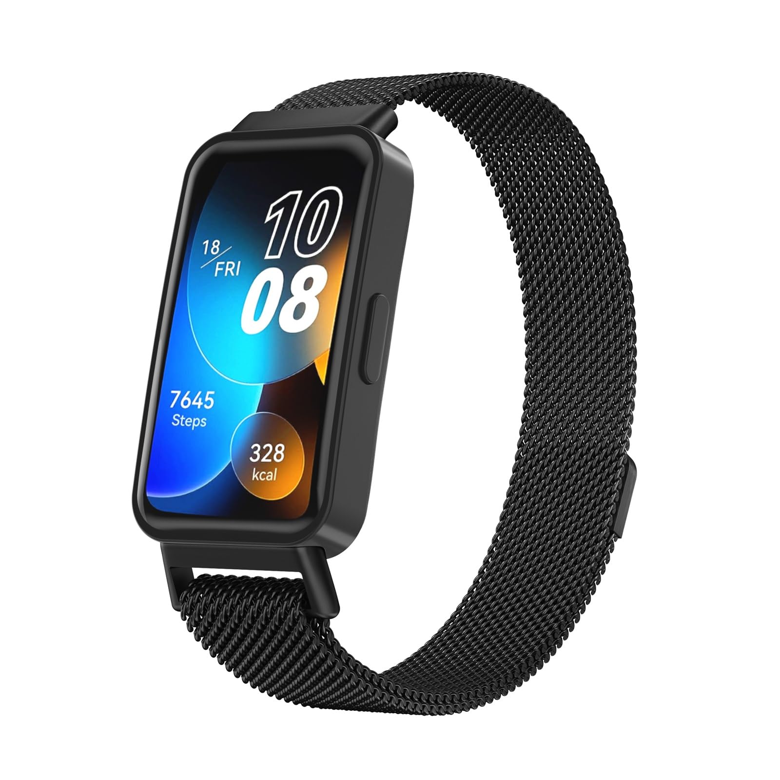 Oumida Metal Straps for Huawei Band 8, Adjustable Stainless Steel Replacement Strap with Magnetic Buckle for Huawei Band 8 Women Men