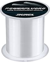 RUNCL PowerFluoro Fluorocarbon Fishing Line - Invisible, Fast Sinking, Ultra Sensitive Ice Leader 5-32lb 300-1000yds
