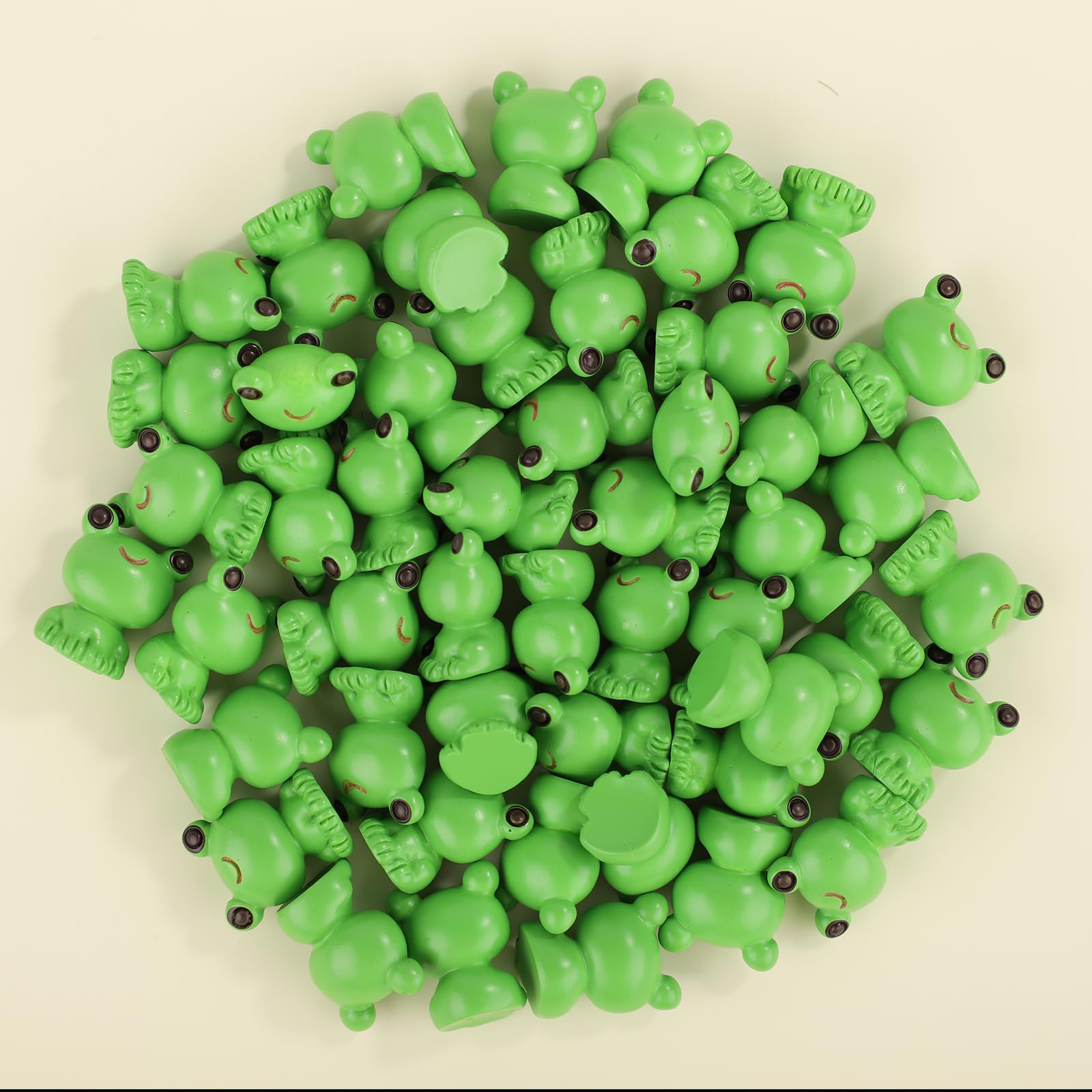 50pcs Resin Mini Frogs, Green Cute Frog Figurines Miniature Resin Frogs Garden Decor Mini Resin Animals Frog Ornament for DIY Crafts Dollhouse Decor - Image 3