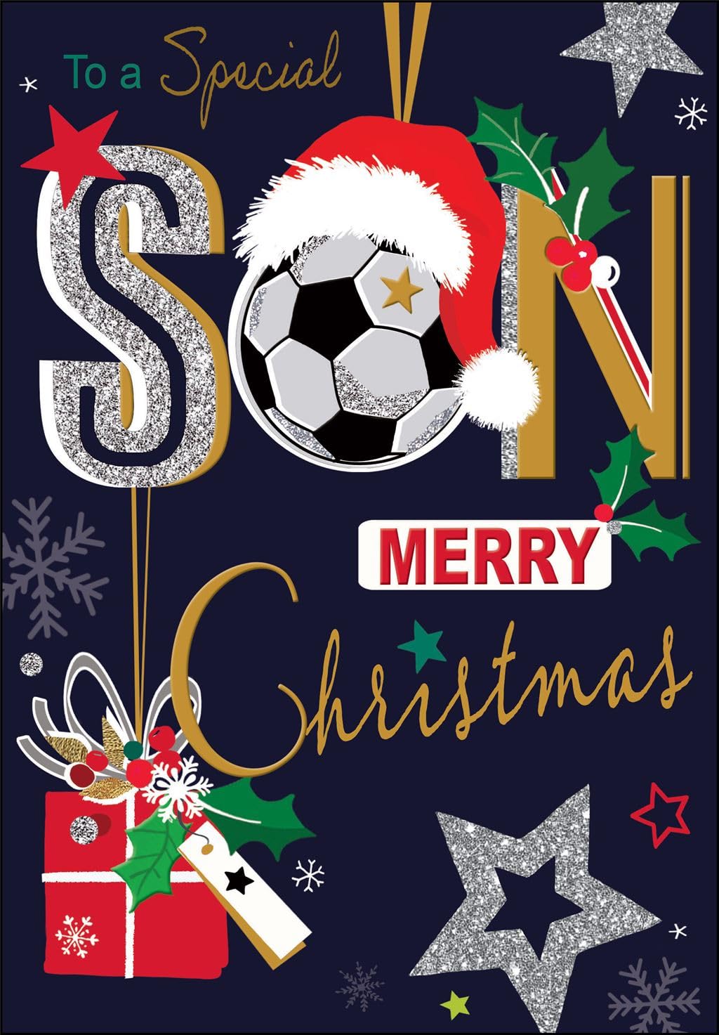 Jonny Javelin Biglietto Di Natale Per Fratello E Compagna – Calze Illustrate Con Lamina D'Argento - 3