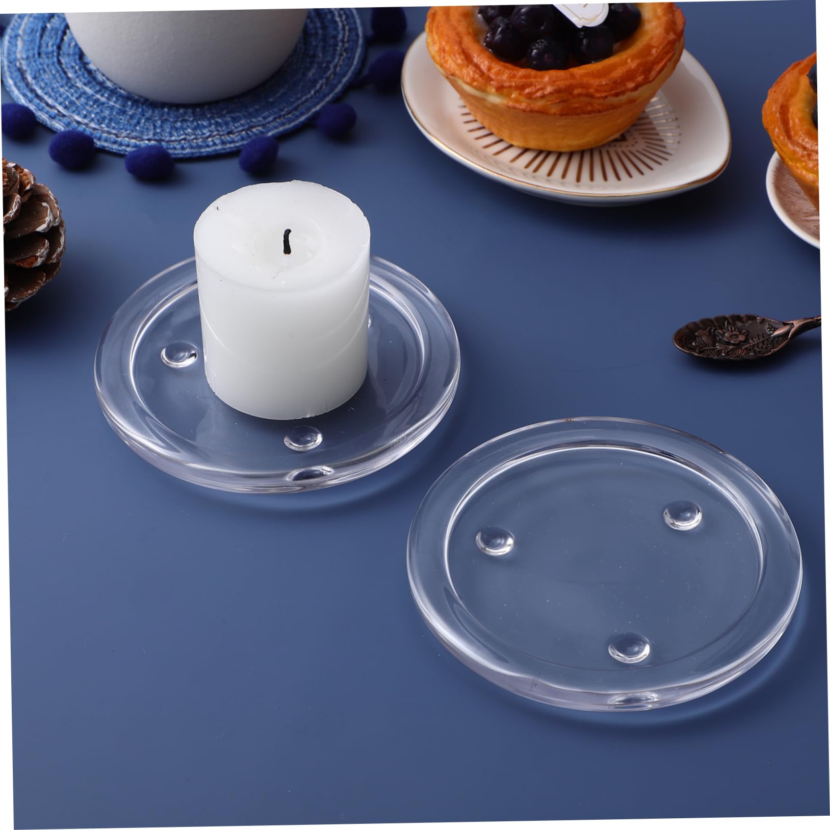 Toyvian Porta Candele in Vetro 10 Pezzi, Vassoio di Vetro Raffinato per Candele Tealight, Centrotavola Moderno per Matrimonio, Feste e Decorazione D'interni