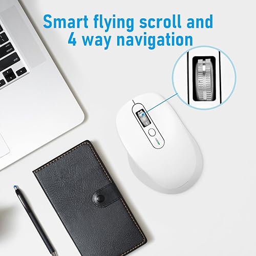 Miniatura 3 de Ratón Bluetooth inalámbrico multidispositivo, receptor USB de 2.4G y dos Bluetooth, ratones de navegación de 4 vías para computadora, laptop, PC,