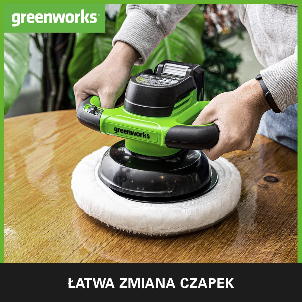 Greenworks G24BU10 Polerka Akumulatorowa, 2800 obr./min, Rozmiar Blatu 25 cm, BEZ Baterii 24V i Ładowarki