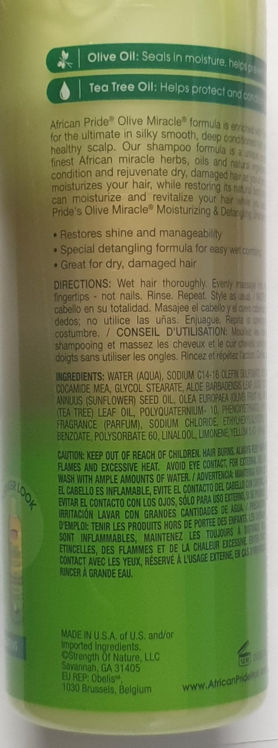 African Pride Olive Miracle - Set di tre: shampoo e balsamo 2 in 1, balsamo senza risciacquo, olio per la crescita