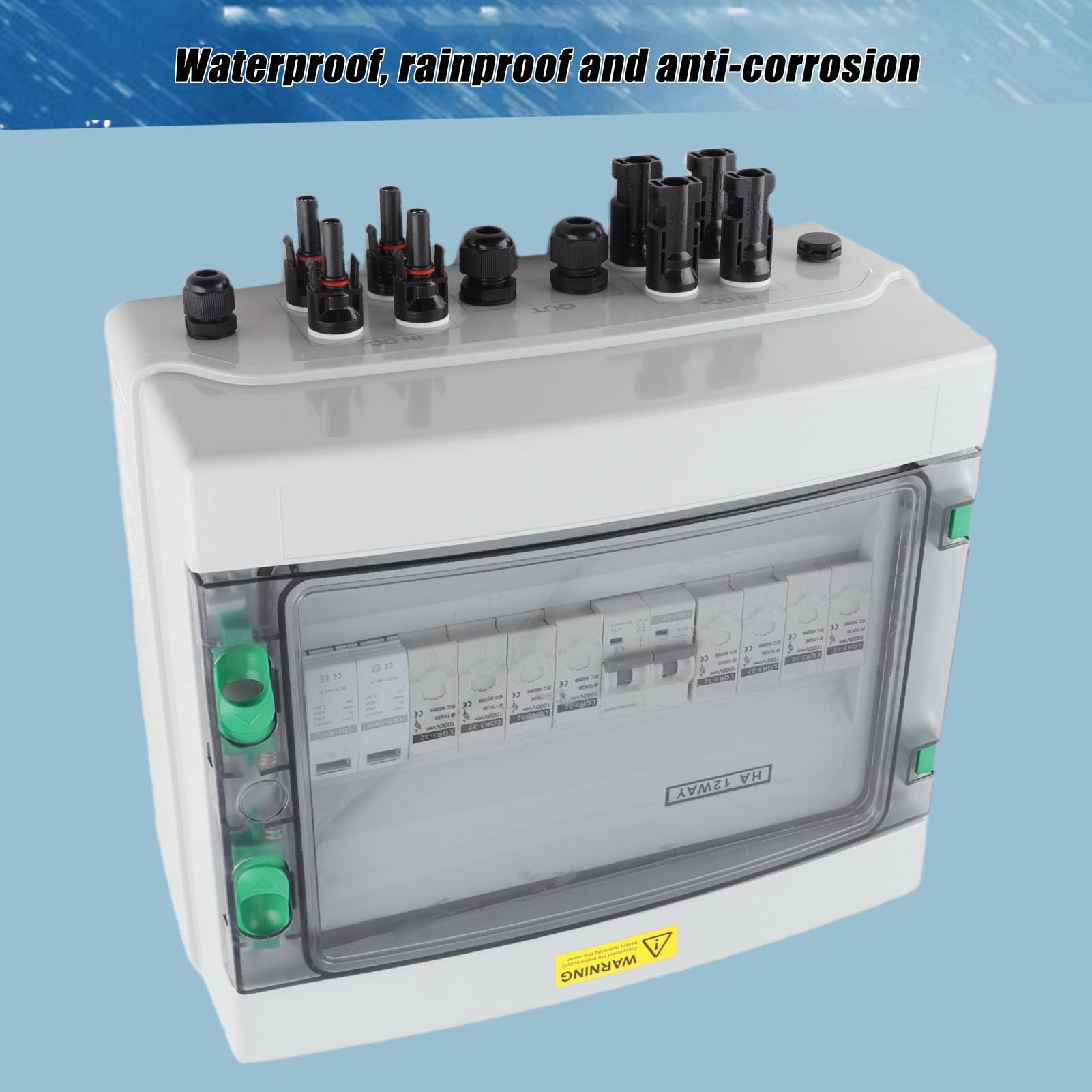 Tbest Caja de Combinación Solar Fotovoltaica para Exteriores con Protección