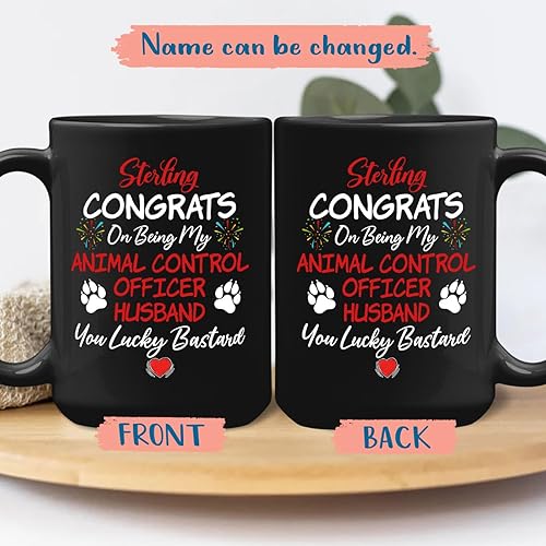 Miniatura 9 de Personalized Name Animal Control Officer Because Miracle Worker Isn't An Official Job Title Black Coffee Mug, Animal Control Worker Coffee Cup Gift