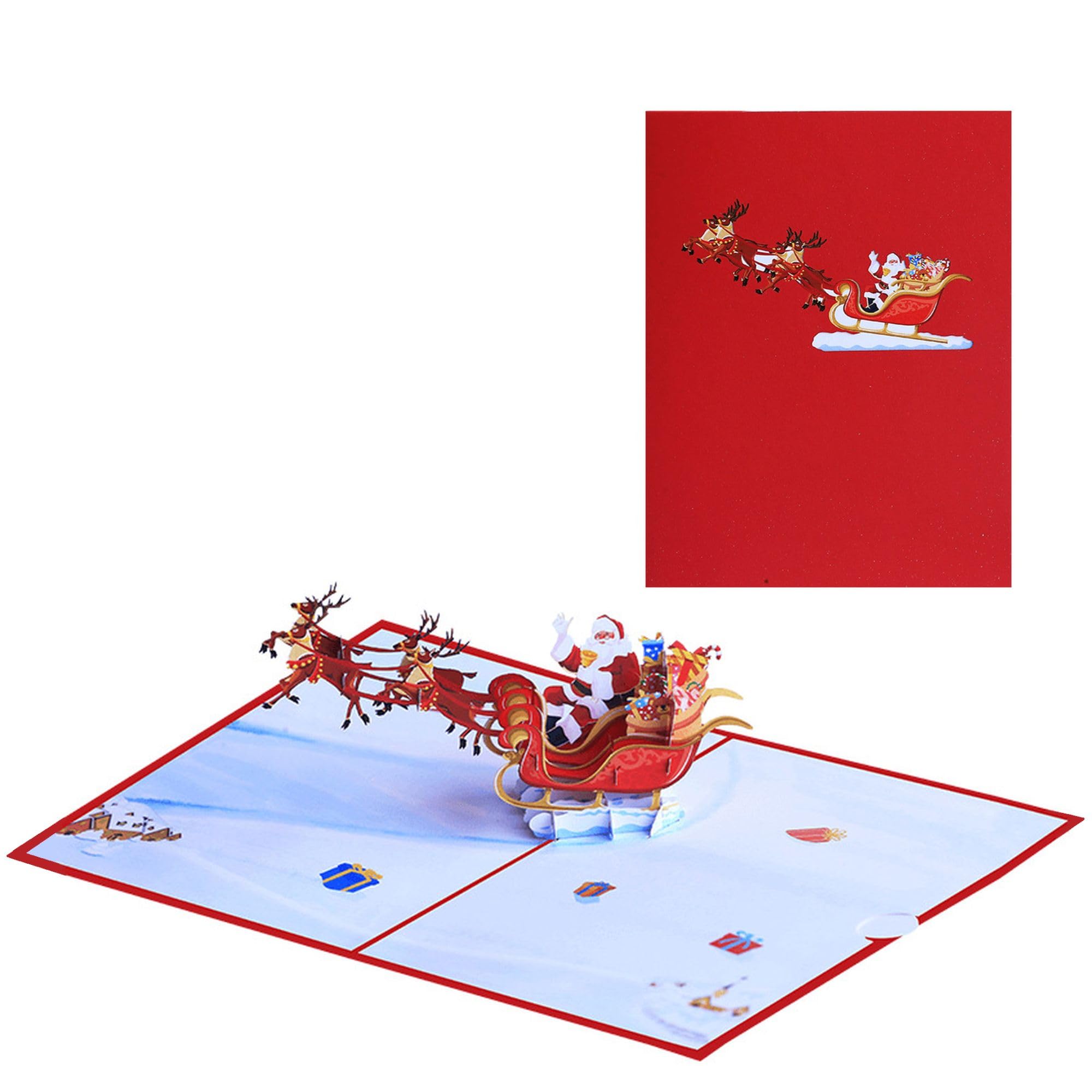 GFMยฎ Christmas Holiday Season Unique 3D Pop Up Greeting Card For Men, Women, Family, Friends, Colleagues (Card-Xmas-Sledging) โ image 1