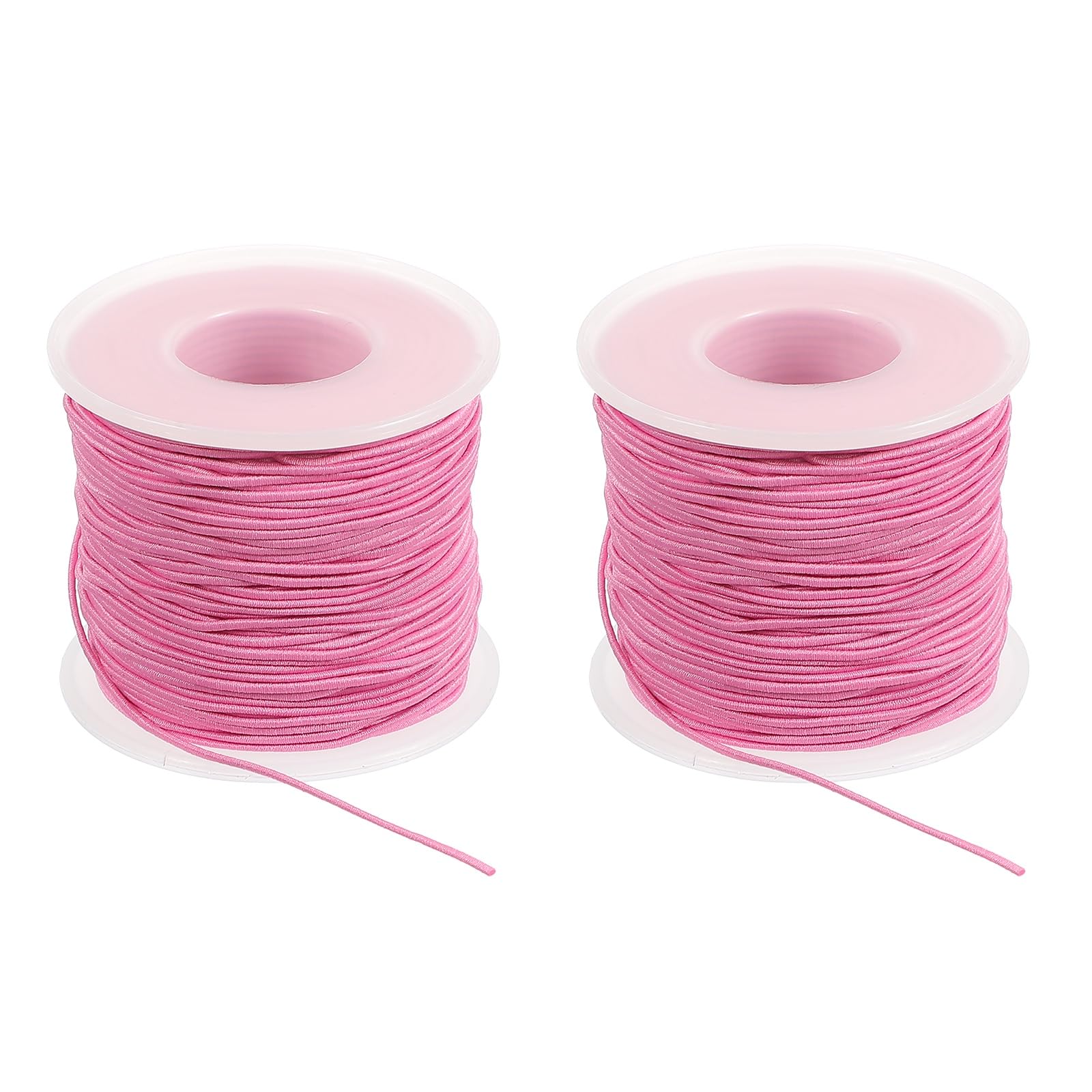 PATIKIL Elastic String for Bracelet 164 Ft/50 Meter Length 0.8 mm Dia, 2 Roll Sturdy Stretchy String Cord for Jewelry Making Necklace Beading Craft DIY, Pink