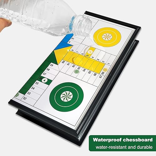 Miniatura 2 de Ludo - Juego de mesa plegable magnético, adecuado para adultos y niños, fácil de transportar, tamaño de 9.78 pulgadas