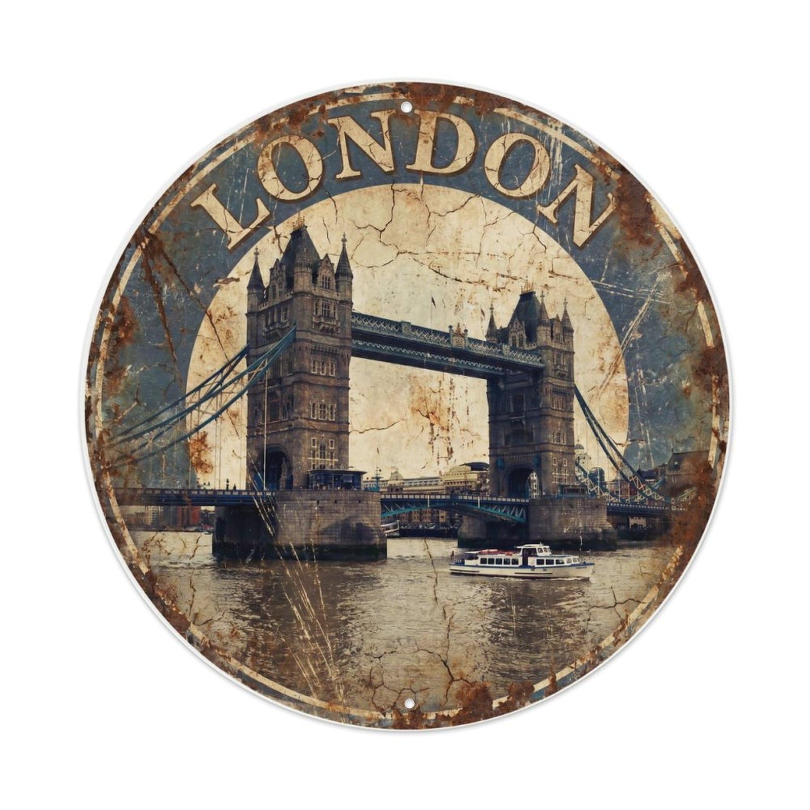 Vintage Travel London Tower Bridge 1 Metal Tin Sign